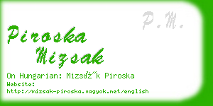 piroska mizsak business card